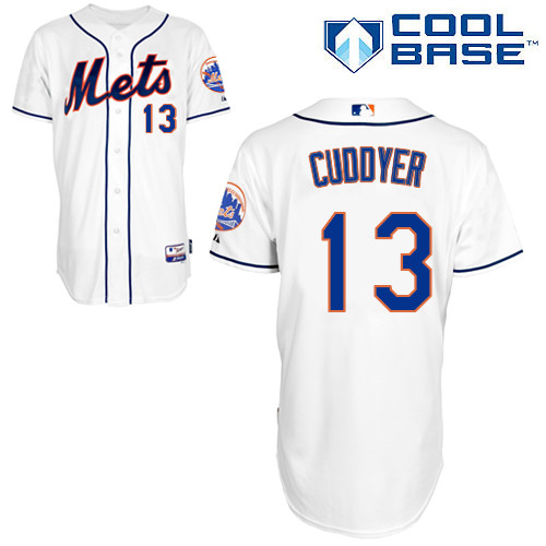 Michael Cuddyer #13 MLB Jersey-New York Mets Men's Authentic Alternate 2 White Cool Base Baseball Jersey
